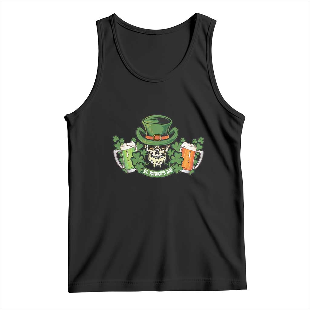 St Patrick's Day Tank Top Irish Beer Funny Skeleton Drinking TS09 Black Print Your Wear
