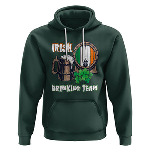 St. Patrick's Day Hoodie Beer Drinking Team Ireland Flag TS09 Dark Forest Green Printyourwear