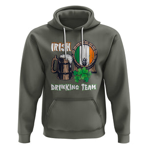 St. Patrick's Day Hoodie Beer Drinking Team Ireland Flag TS09 Military Green Printyourwear