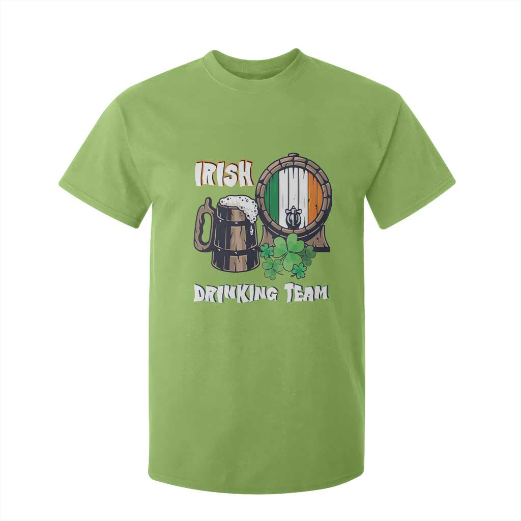 St Patrick's Day T Shirt For Kid Beer Drinking Team Ireland Flag TS09 Lime Print Your Wear