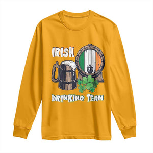 St Patrick's Day Long Sleeve Shirt Beer Drinking Team Ireland Flag TS09 Gold Print Your Wear