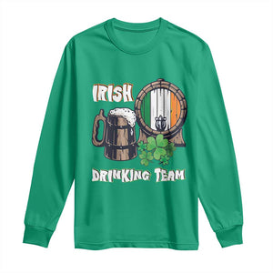 St Patrick's Day Long Sleeve Shirt Beer Drinking Team Ireland Flag TS09 Irish Green Print Your Wear