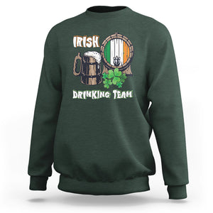 St. Patrick's Day Sweatshirt Beer Drinking Team Ireland Flag TS09 Dark Forest Green Printyourwear