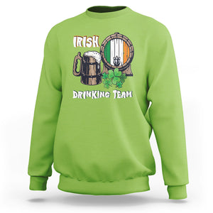 St. Patrick's Day Sweatshirt Beer Drinking Team Ireland Flag TS09 Lime Printyourwear