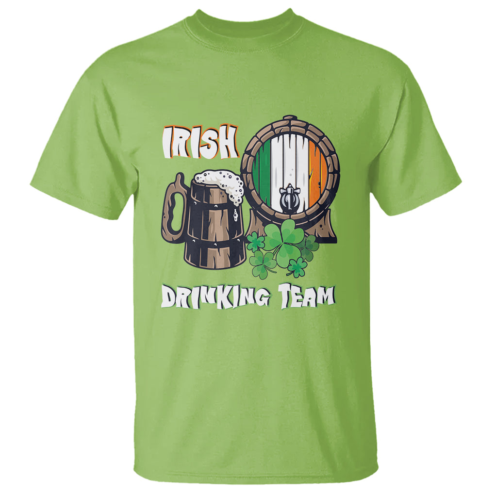 St. Patrick's Day T Shirt Beer Drinking Team Ireland Flag TS09 Lime Printyourwear