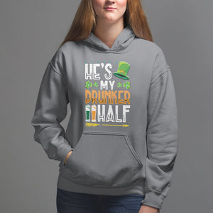 St. Patrick's Day Couple Matching Hoodie He's My Drunker Half TS09 Charcoal Printyourwear