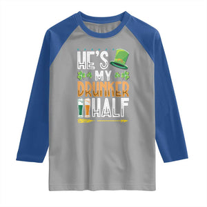 St Patrick's Day Couple Matching Raglan Shirt He's My Drunker Half TS09 Sport Gray Royal Print Your Wear