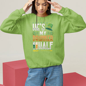 St. Patrick's Day Couple Matching Sweatshirt He's My Drunker Half TS09 Lime Printyourwear