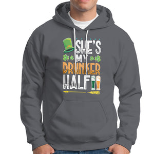 St. Patrick's Day Couple Matching Hoodie She's My Drunker Half TS09 Charcoal Printyourwear