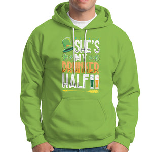 St. Patrick's Day Couple Matching Hoodie She's My Drunker Half TS09 Lime Printyourwear