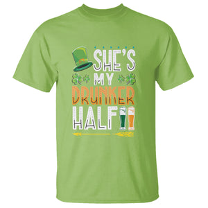 St. Patrick's Day Couple Matching T Shirt She's My Drunker Half TS09 Lime Printyourwear