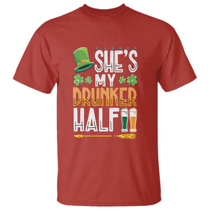 St. Patrick's Day Couple Matching T Shirt She's My Drunker Half TS09 Red Printyourwear