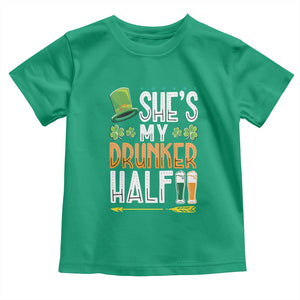 St Patrick's Day Couple Matching Toddler T Shirt She's My Drunker Half TS09 Irish Green Print Your Wear