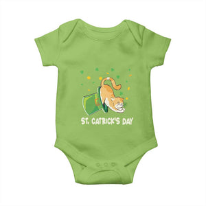 St Patrick's Day Baby Onesie Happy St.Catrick's Lucky Cat Shamrock Hat TS09 Lime Print Your Wear