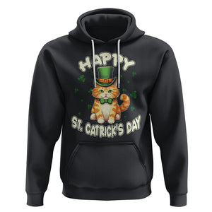St.Patrick's Day Cat Lover Hoodie Happy St.Catrick's Lucky Cat Shamrock Cute Kitty TS09 Black Printyourwear