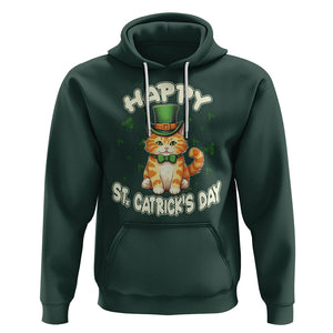 St.Patrick's Day Cat Lover Hoodie Happy St.Catrick's Lucky Cat Shamrock Cute Kitty TS09 Dark Forest Green Printyourwear