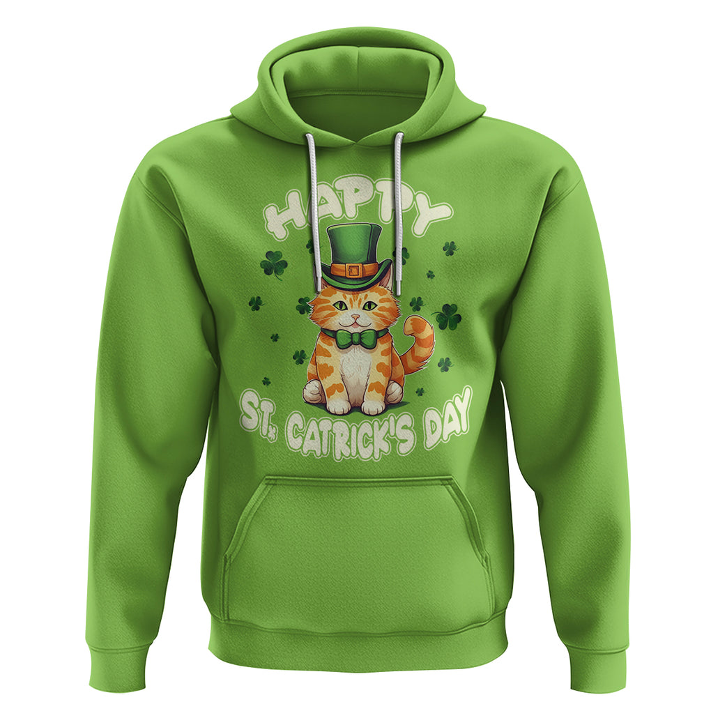 St.Patrick's Day Cat Lover Hoodie Happy St.Catrick's Lucky Cat Shamrock Cute Kitty TS09 Lime Printyourwear