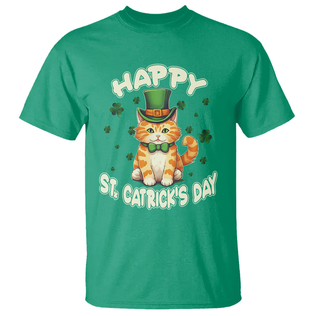 St.Patrick's Day Cat Lover T Shirt Happy St.Catrick's Lucky Cat Shamrock Cute Kitty TS09 Irish Green Printyourwear