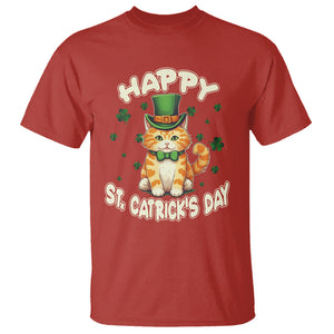 St.Patrick's Day Cat Lover T Shirt Happy St.Catrick's Lucky Cat Shamrock Cute Kitty TS09 Red Printyourwear