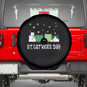 St Patrick's Day Cat Lover Spare Tire Cover Happy St.Catrick's Lucky Family Cats Shamrock TS09 Black Print Your Wear