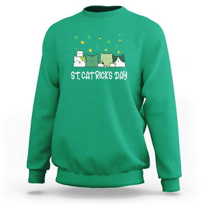 St. Patrick's Day Cat Lover Sweatshirt Happy St.Catrick's Lucky Family Cats Shamrock TS09 Irish Green Printyourwear