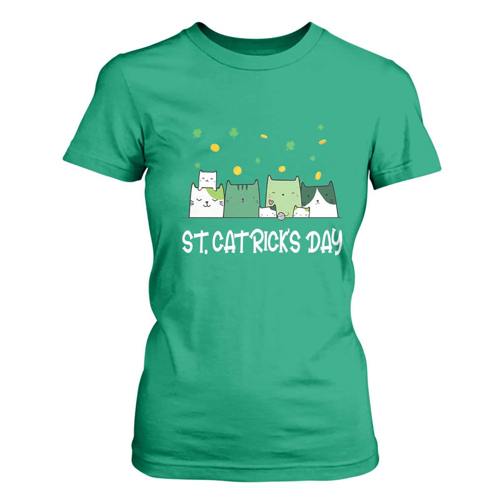 St Patrick's Day Cat Lover T Shirt For Women Happy St.Catrick's Lucky Family Cats Shamrock TS09 Irish Green Print Your Wear