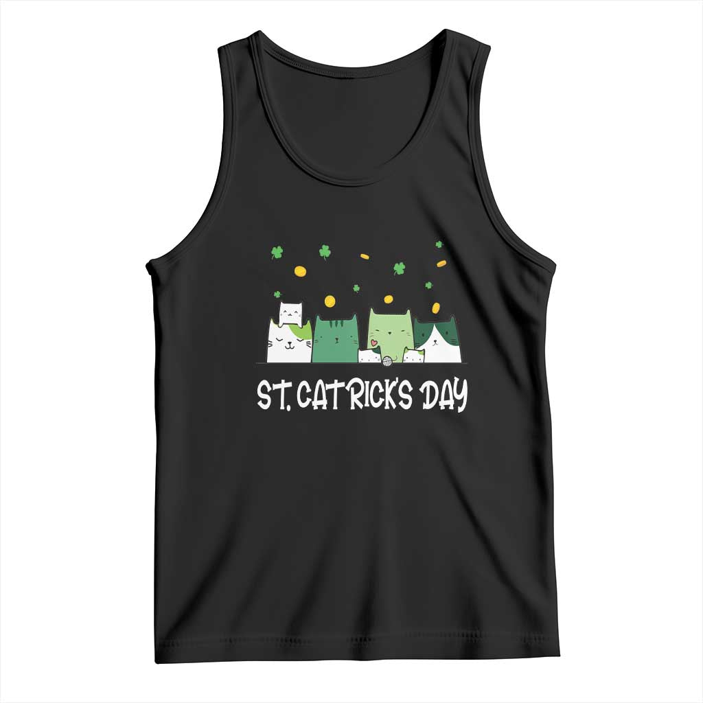 St Patrick's Day Cat Lover Tank Top Happy St.Catrick's Lucky Family Cats Shamrock TS09 Black Print Your Wear