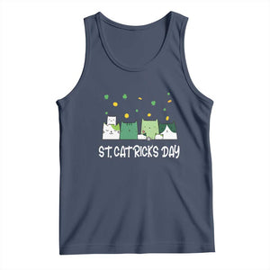 St Patrick's Day Cat Lover Tank Top Happy St.Catrick's Lucky Family Cats Shamrock TS09 Navy Print Your Wear