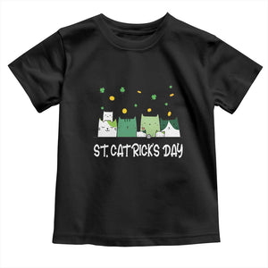 St Patrick's Day Cat Lover Toddler T Shirt Happy St.Catrick's Lucky Family Cats Shamrock TS09 Black Print Your Wear