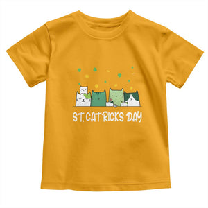 St Patrick's Day Cat Lover Toddler T Shirt Happy St.Catrick's Lucky Family Cats Shamrock TS09 Gold Print Your Wear