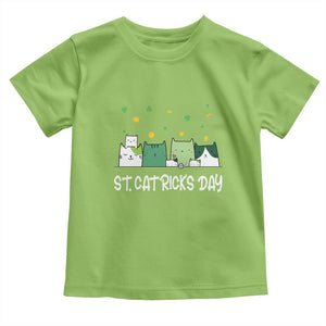 St Patrick's Day Cat Lover Toddler T Shirt Happy St.Catrick's Lucky Family Cats Shamrock TS09 Lime Print Your Wear