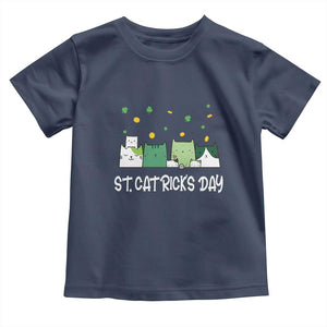 St Patrick's Day Cat Lover Toddler T Shirt Happy St.Catrick's Lucky Family Cats Shamrock TS09 Navy Print Your Wear