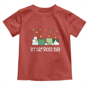 St Patrick's Day Cat Lover Toddler T Shirt Happy St.Catrick's Lucky Family Cats Shamrock TS09 Red Print Your Wear