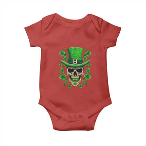 St Patrick's Day Baby Onesie Irish Sugar Skull Lucky Shamrocks Hat TS09 Red Print Your Wear