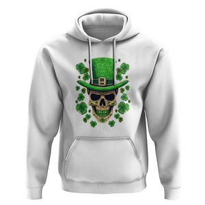 St. Patrick's Day Hoodie Irish Sugar Skull Lucky Hat Shamrocks TS09 White Printyourwear