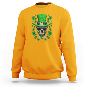 St. Patrick's Day Sweatshirt Irish Sugar Skull Lucky Hat Shamrocks TS09 Gold Printyourwear