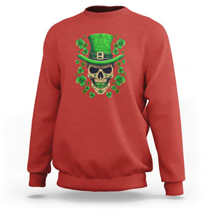 St. Patrick's Day Sweatshirt Irish Sugar Skull Lucky Hat Shamrocks TS09 Red Printyourwear