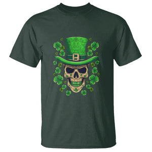 St. Patrick's Day T Shirt Irish Sugar Skull Lucky Hat Shamrocks TS09 Dark Forest Green Printyourwear