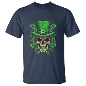 St. Patrick's Day T Shirt Irish Sugar Skull Lucky Hat Shamrocks TS09 Navy Printyourwear