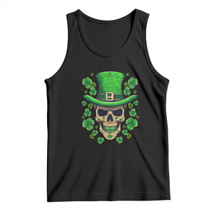 St Patrick's Day Tank Top Irish Sugar Skull Lucky Shamrocks Hat TS09 Black Print Your Wear