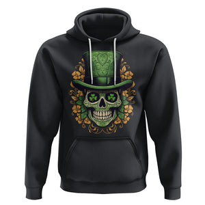 St. Patrick's Day Hoodie Irish Sugar Skull Lucky Hat Shamrocks TS09 Black Printyourwear