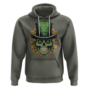 St. Patrick's Day Hoodie Irish Sugar Skull Lucky Hat Shamrocks TS09 Military Green Printyourwear