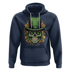 St. Patrick's Day Hoodie Irish Sugar Skull Lucky Hat Shamrocks TS09 Navy Printyourwear