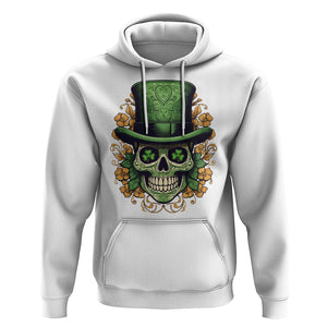 St. Patrick's Day Hoodie Irish Sugar Skull Lucky Hat Shamrocks TS09 White Printyourwear