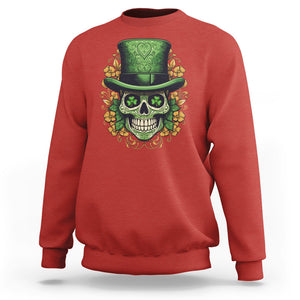 St. Patrick's Day Sweatshirt Irish Sugar Skull Lucky Hat Shamrocks TS09 Red Printyourwear