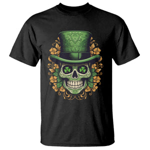 St. Patrick's Day T Shirt Irish Sugar Skull Lucky Hat Shamrocks TS09 Black Printyourwear