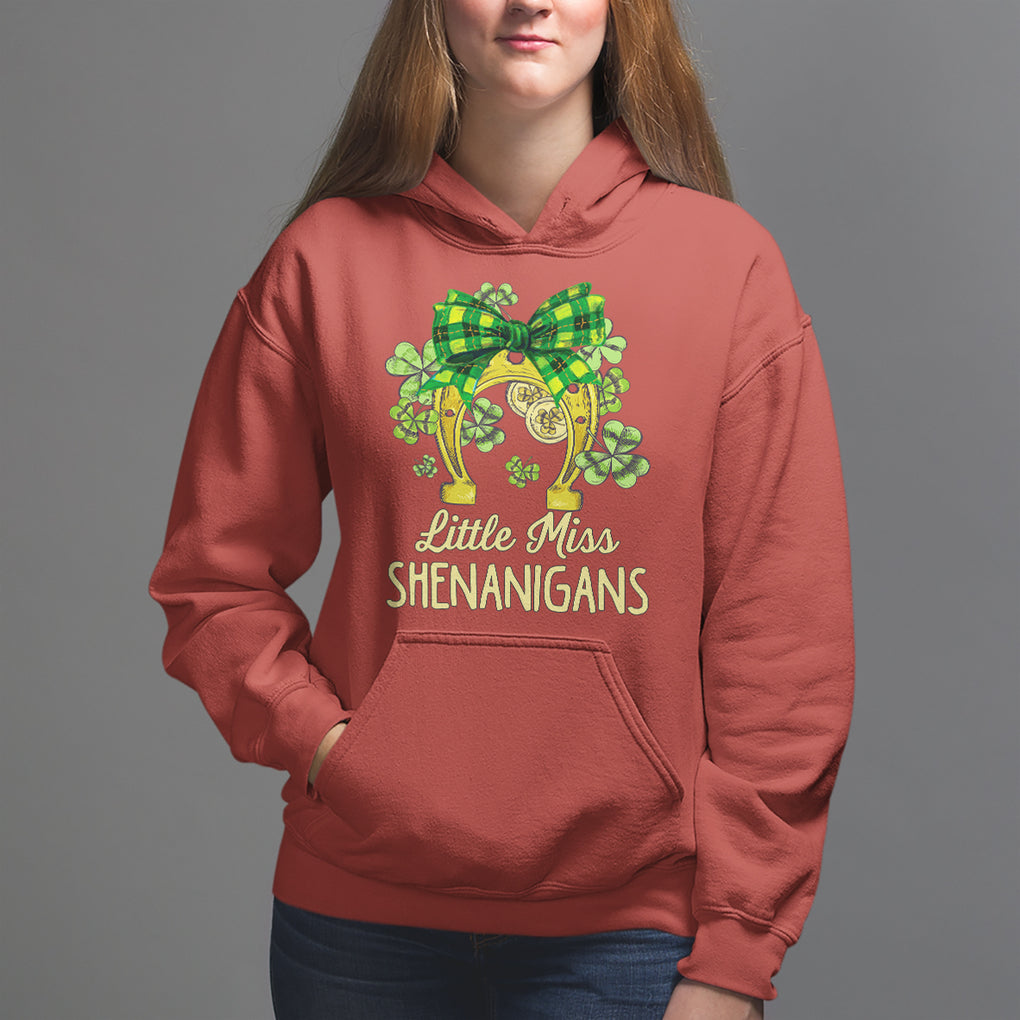 St. Patrick's Day Hoodie Little Miss Shenanigans Coquette Shamrocks TS09 Red Printyourwear