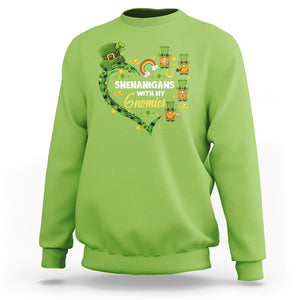 St. Patrick's Day Sweatshirt Shenanigans With My Gnomies Shamrock Gnome TS09 Lime Printyourwear