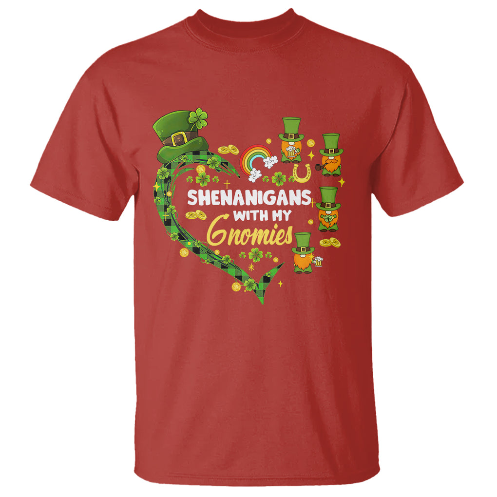 St. Patrick's Day T Shirt Shenanigans With My Gnomies Shamrock Gnome TS09 Red Printyourwear