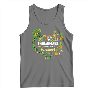St Patrick's Day Tank Top Shenanigans With My Gnomies Shamrock Gnome TS09 Black Heather Print Your Wear